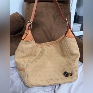 Dooney & Bourke Beige and Tan Shoulder Bag